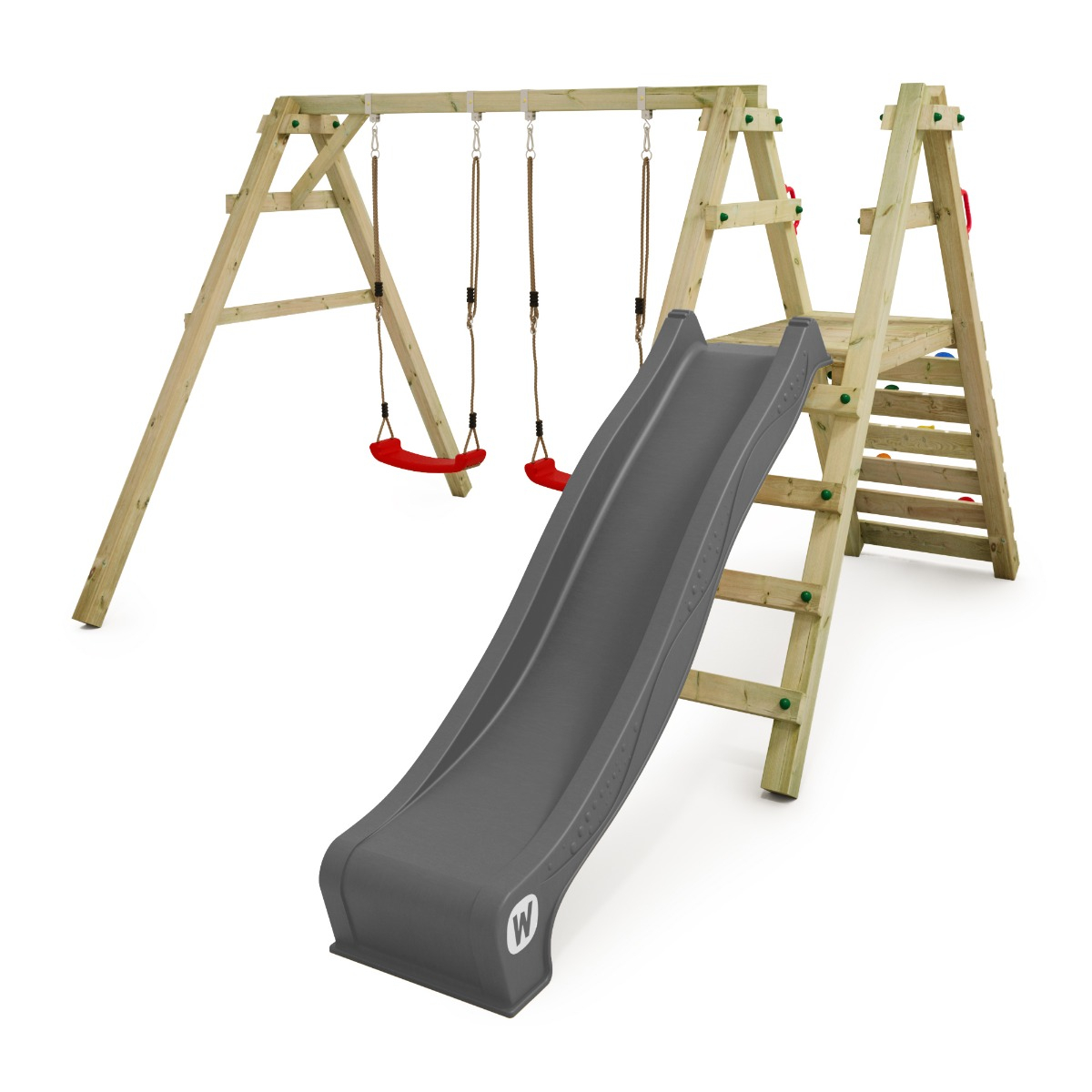 Wooden slide and swing set uk top