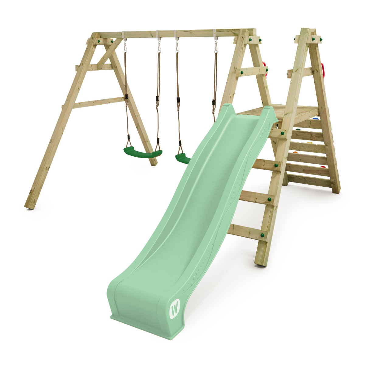 Wooden slide and swing set uk top