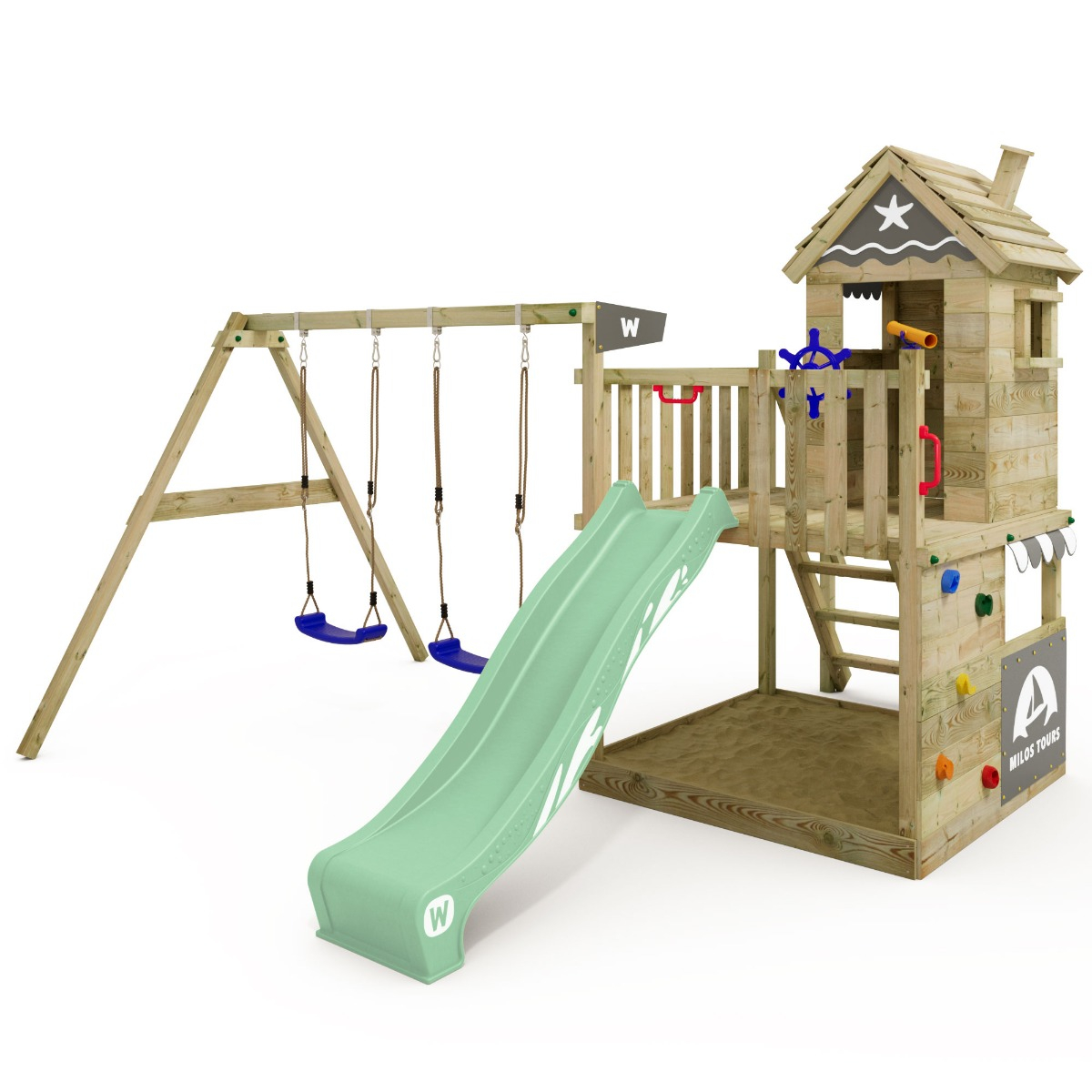 Climbing frame Smart Lodge 120 with stairs