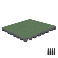 Rubber tile 50 x 50 x 5 cm, incl. retaining pins  835851