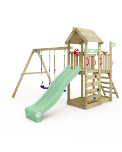Wickey MultiFlyer climbing frame with wooden roof and various add-on modules  11070001010000_k