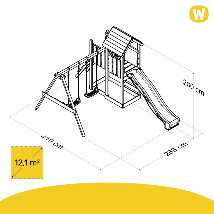 Climbing frame with slide MultiFlyer DeLuxe | Wickey.co.uk