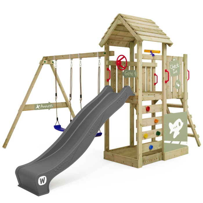 テーブル・チェア・ハンモック WANTKEY CAMP WANTKEY 3LEG Climbing frame with wooden roof Smart Shelter | Wickey.co.uk