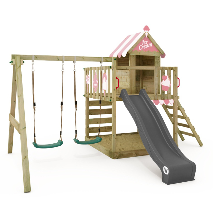AKM エイケイエム SWING EASY SET-UP‼️ Climbing frame with double swing Smart Candy | Wickey.co.uk