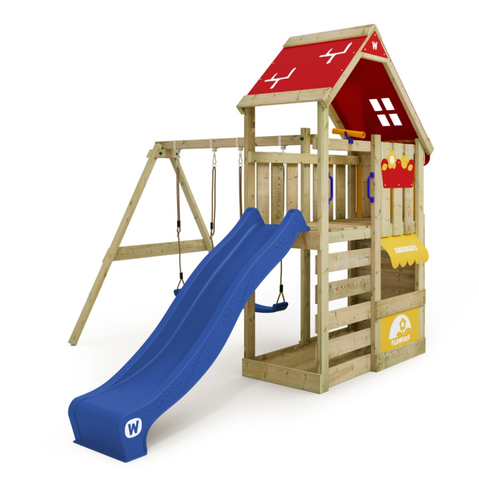 Climbing frame with climbing wall CottageFlyer