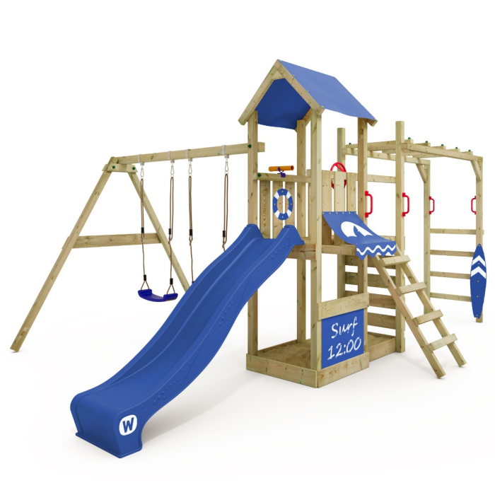 Wooden garden swing set and climbing frame sales