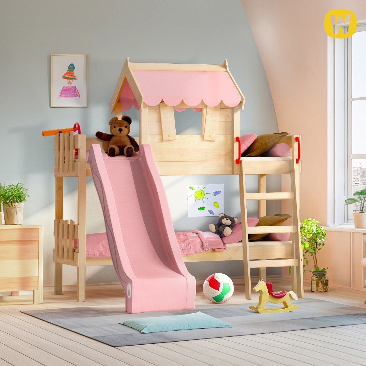 Bunk bed with slide Wickey CrAzY Circus 630692_k