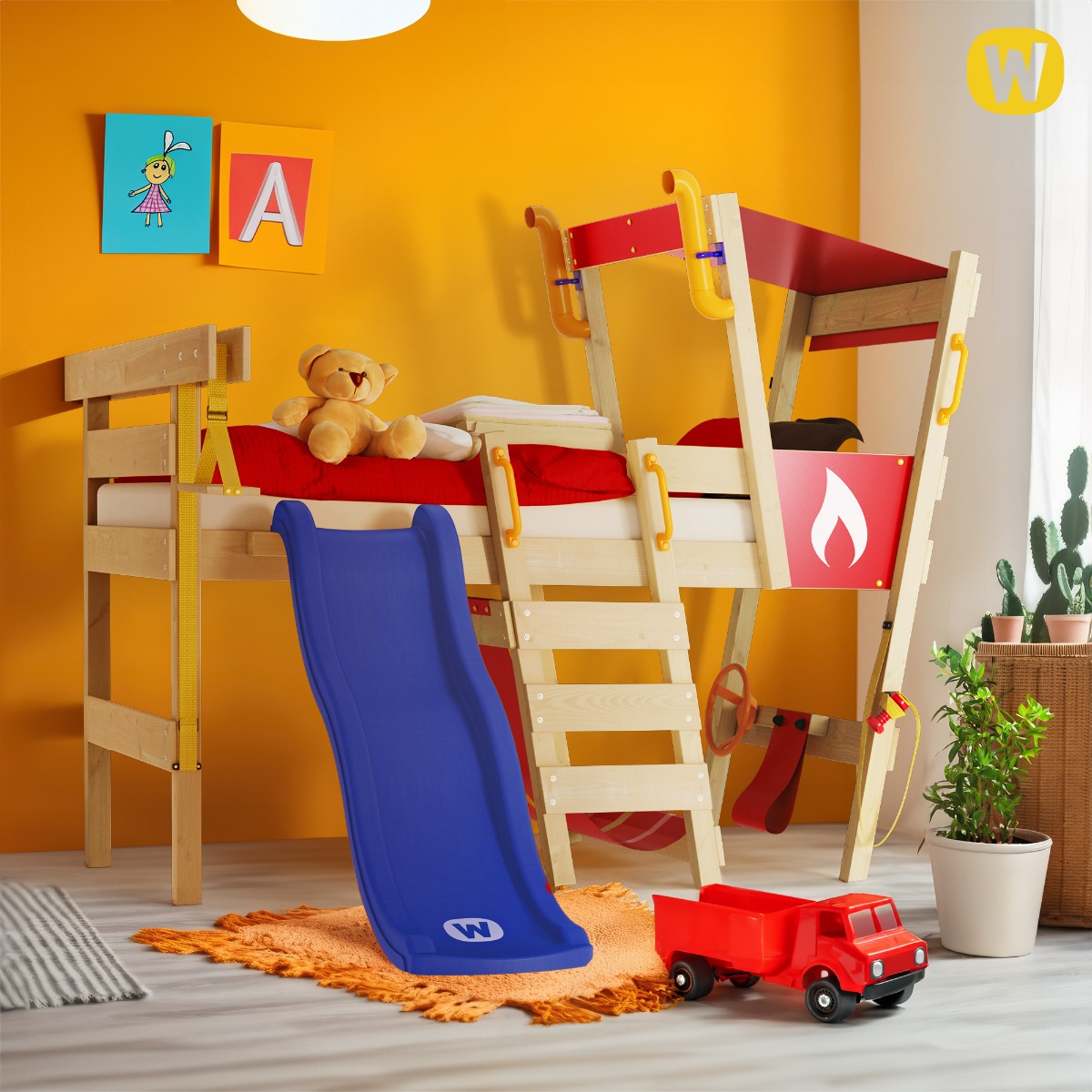 Loft bed with slide Wickey CrAzY Smoky 630760_k