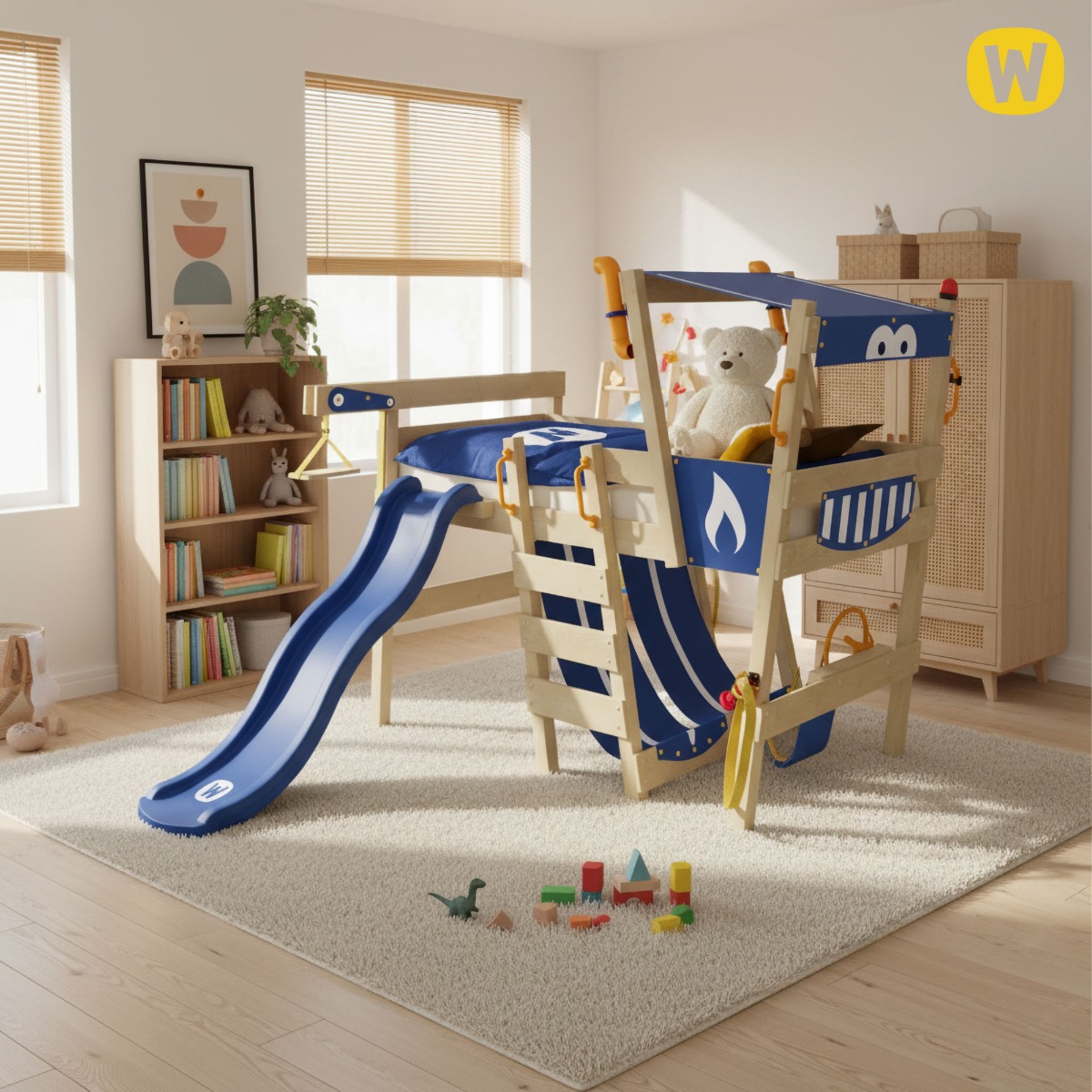 Loft bed with slide Wickey CrAzY Smoky 630760_k