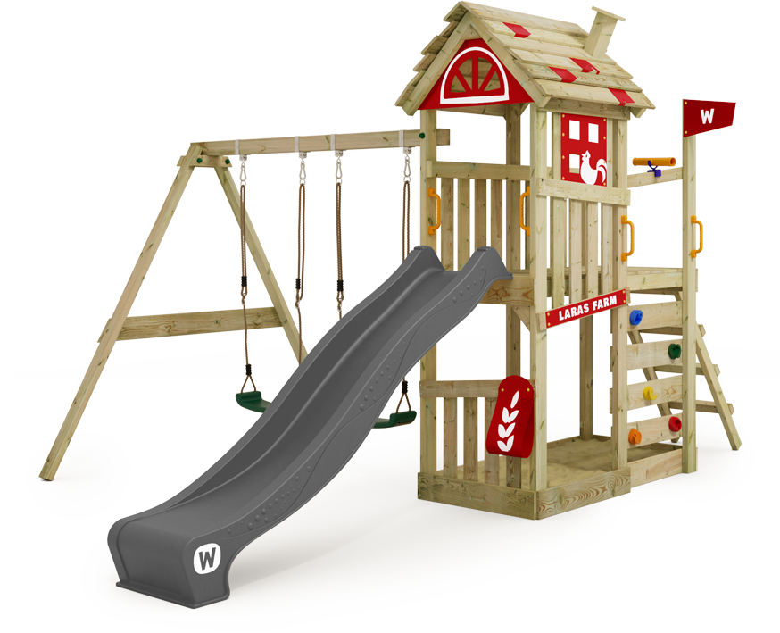 Wickey FarmFlyer climbing frame with various add-on modules