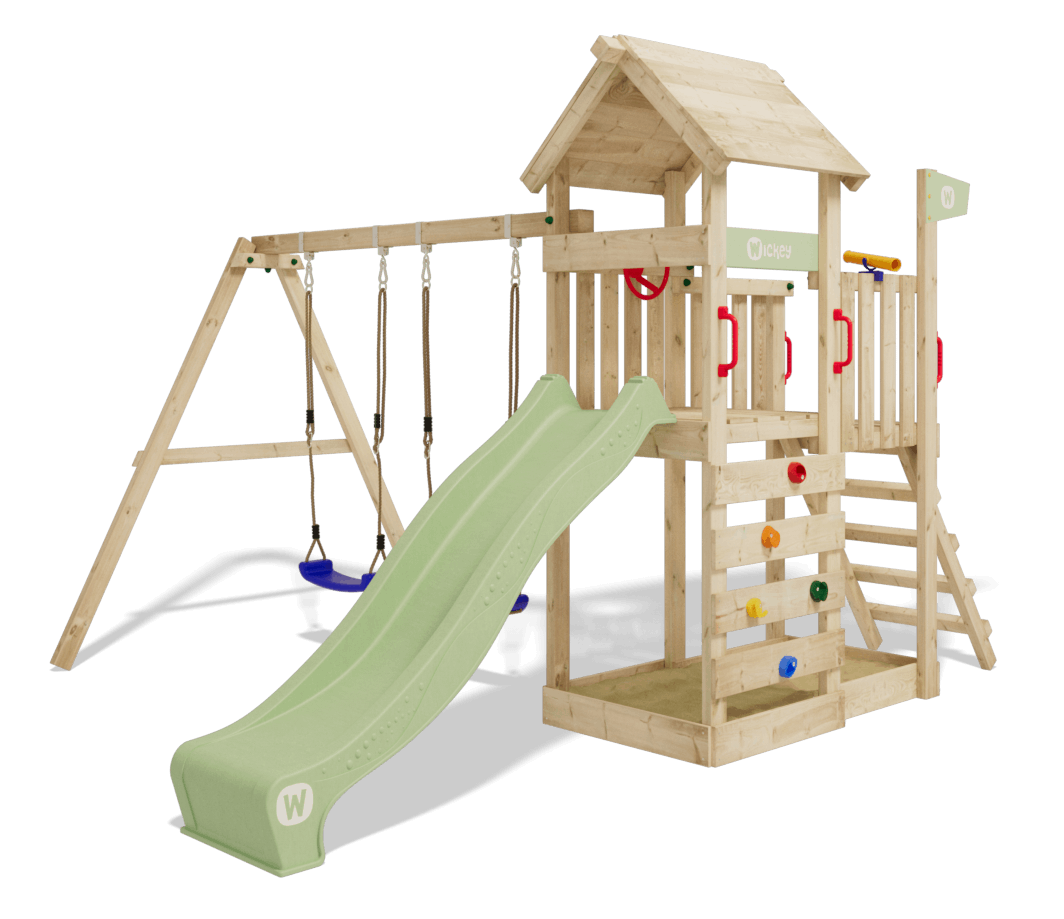 Wickey MultiFlyer climbing frame wooden roof nature
