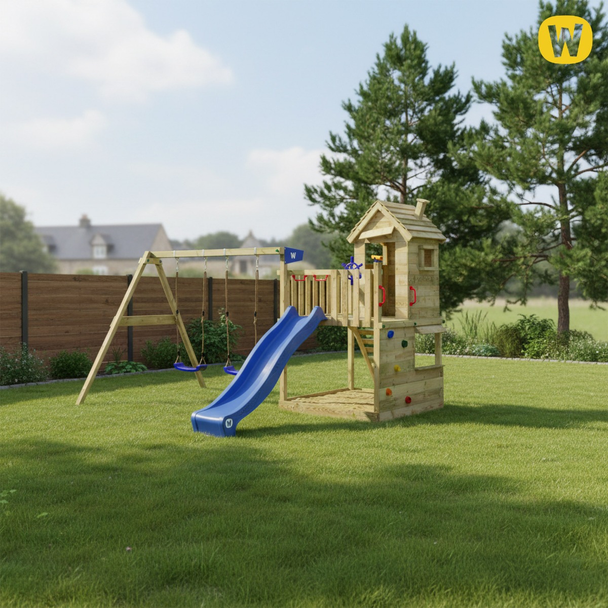 Climbing frame Wickey Smart Chalet with stairs 830585_k