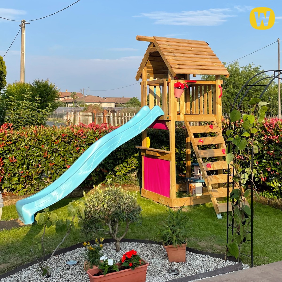Climbing frame Wickey Smart Club with wooden roof 819462_k
