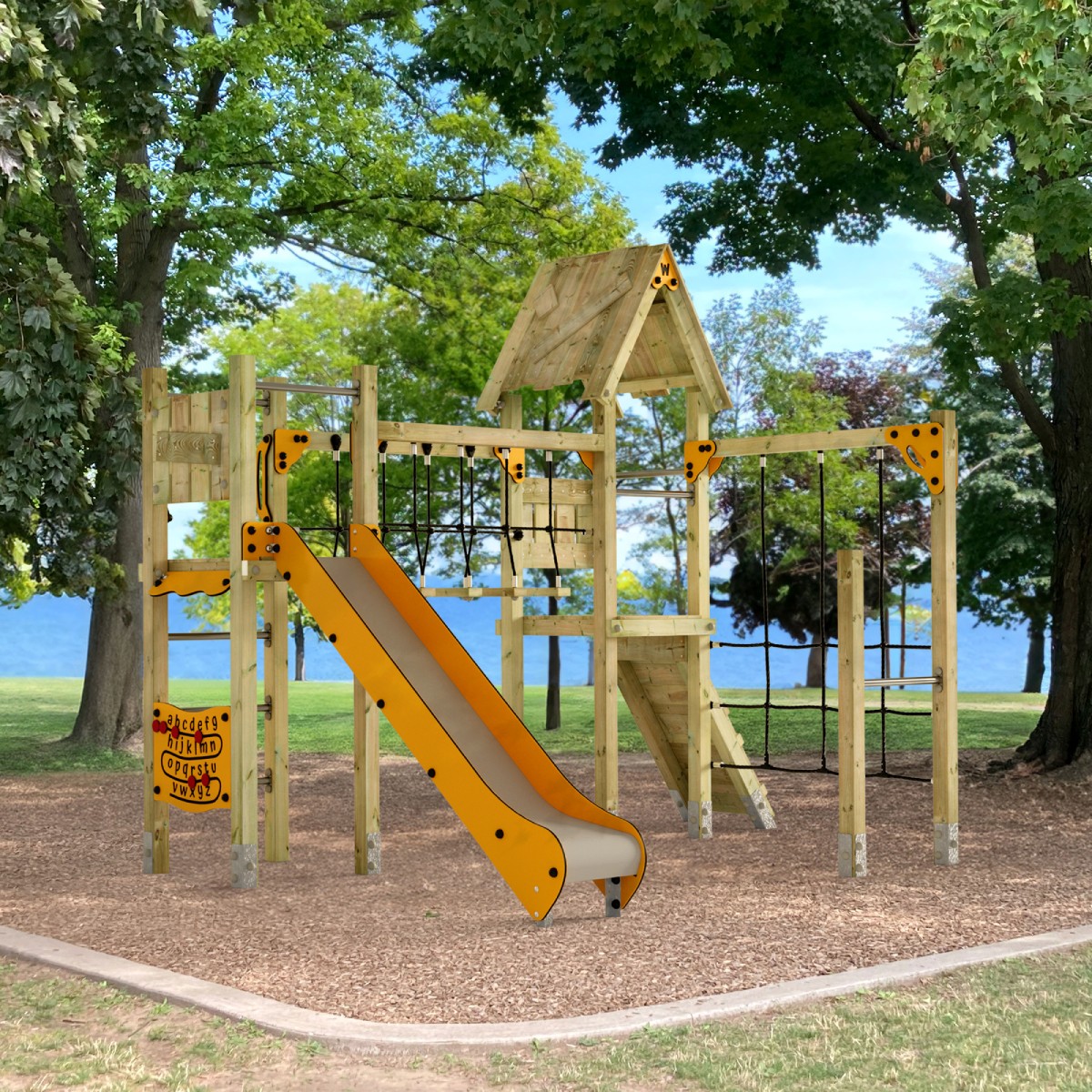 Wooden climbing frame for playgrounds Wickey PRO MAGIC Pace  100900